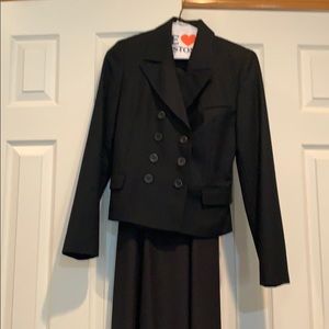 Complete dress and jacket set, long black dress